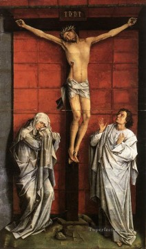 saint ambrose Tableau Peinture - Christus sur la croix avec Marie et saint Jean Rogier van der Weyden